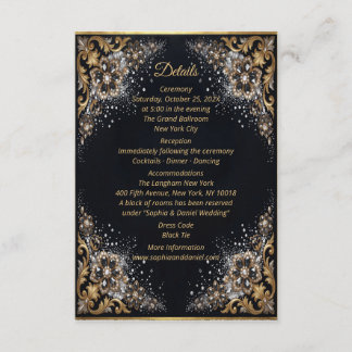 Schwarze Gold-Perlen-Diamant-Bow-Luxus-Formality Begleitkarte