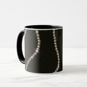 Schwarze Gold-Perlenstränge Tasse