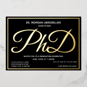 Schwarze Gold PhD-Abschlussfeier Folieneinladung