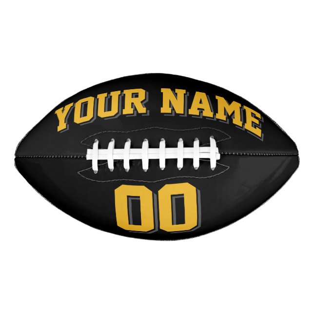 SCHWARZE GOLD UND CHARCOAL GRAU Custom Football (Vorderseite)