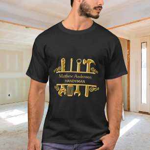 Schwarze Gold Werkzeuge Heimreparaturen T-Shirt