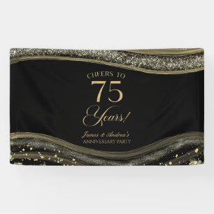 Schwarze Goldachat 75. Hochzeitsjubiläumsfeier Banner