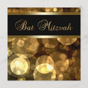 Schwarze Goldblasen Bat-Mizwa Einladung