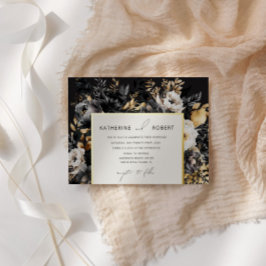 Schwarze Goldblumenhochzeit Folieneinladung