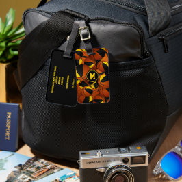 Schwarze goldene Basketball-Muster Teamfarben Gepäckanhänger