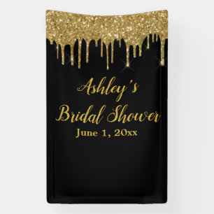 Schwarze Goldene Brautparty-Hintergrund Photo Boot Banner