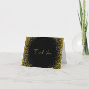 Schwarze & Goldene Dankeskarte Eleganter Meilens