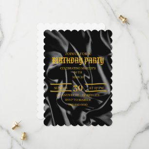 Schwarze & Goldene Geburtstagseinladung, 30. Gebur Save The Date