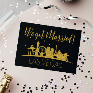 Schwarze Goldene Hochzeit Las Vegas Elopement Rece Einladung