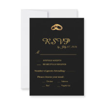 Schwarze Goldene Hochzeit-RSVP-Karte