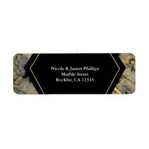 Schwarze & goldene Marmor Glam Hochzeitseinladung