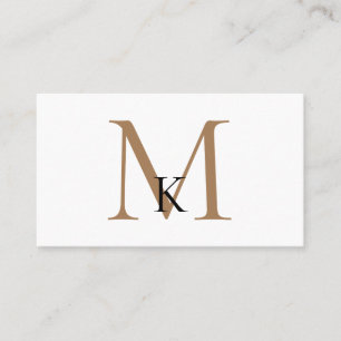 Schwarze & Goldene Monogramm Visitenkarte