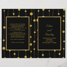 Schwarze, goldene Perlen Hochzeitsprogramm