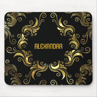 Schwarze & goldene Schwünge - Benutzerdefiniertes Mousepad