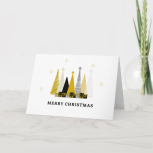 Schwarze Goldene Weihnachtsbaum-Geschenke Xmas-Fei Karte
