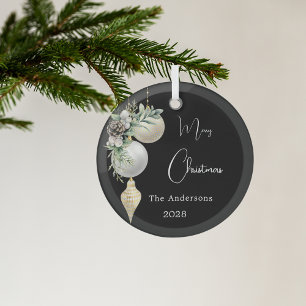 Schwarze goldene weiße Bauern Weihnachten Ornament Aus Glas