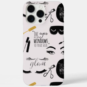 Schwarze goldene Wimpern Glam Geburtstag iPhone 16 Pro Max Hülle