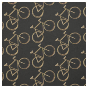 Schwarze Goldfahrrad-Muster-Fahrräder, die Stoff