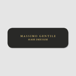 Schwarze Goldfarbe Professioneller Trend Namensschild
