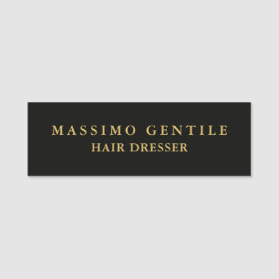 Schwarze Goldfarbe Professioneller Trend Namensschild