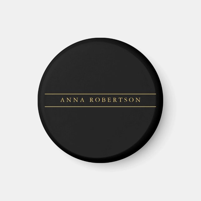 Schwarze Goldfarben Beruflich Chic Minimalistisch Magnet (Vorne)