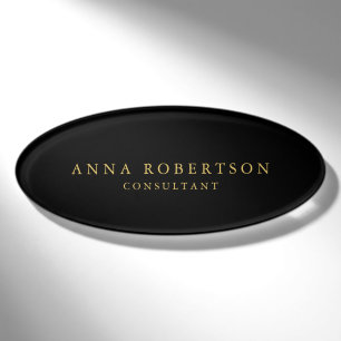 Schwarze Goldfarben Beruflich Trendy Minimalistisc Namenschild