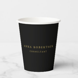 Schwarze Goldfarben Beruflich Trendy Minimalistisc Pappbecher