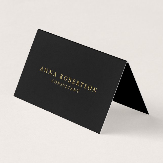 Schwarze Goldfarben Beruflich Trendy Minimalistisc Visitenkarten (Vorderseite)