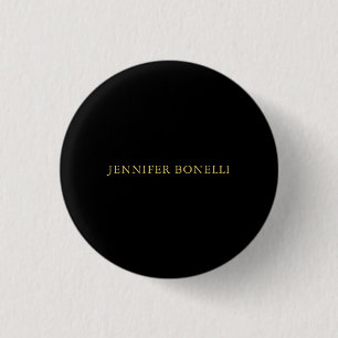 Schwarze Goldfarben Beruflich Trendy Moderne Schli Button