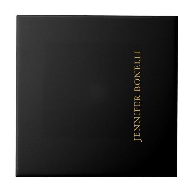 Schwarze Goldfarben Beruflich Trendy Moderne Schli Fliese (Vorderseite)