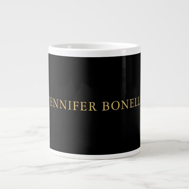 Schwarze Goldfarben Beruflich Trendy Moderne Schli Jumbo-Tasse (Vorderseite)