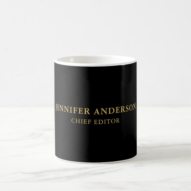 Schwarze Goldfarben Beruflich Trendy Moderne Schli Kaffeetasse (Mittel)