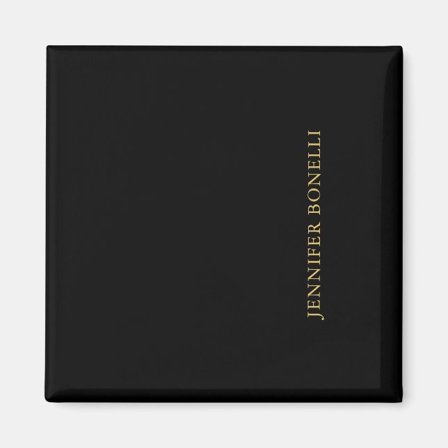 Schwarze Goldfarben Beruflich Trendy Moderne Schli Magnet (Vorne)