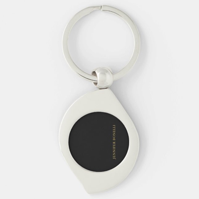 Schwarze Goldfarben Beruflich Trendy Moderne Schli Schlüsselanhänger (Vorderseite)