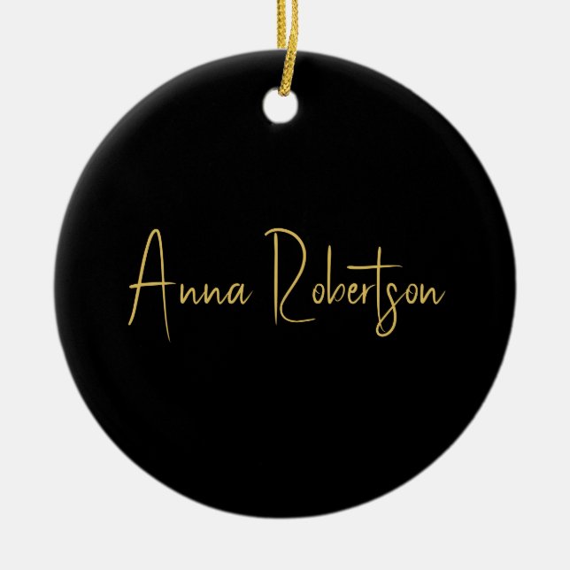 Schwarze Goldfarben Berufliche Trendkalligrafie Keramik Ornament (Vorne)