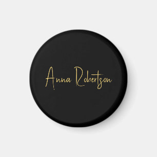 Schwarze Goldfarben Berufliche Trendkalligrafie Magnet