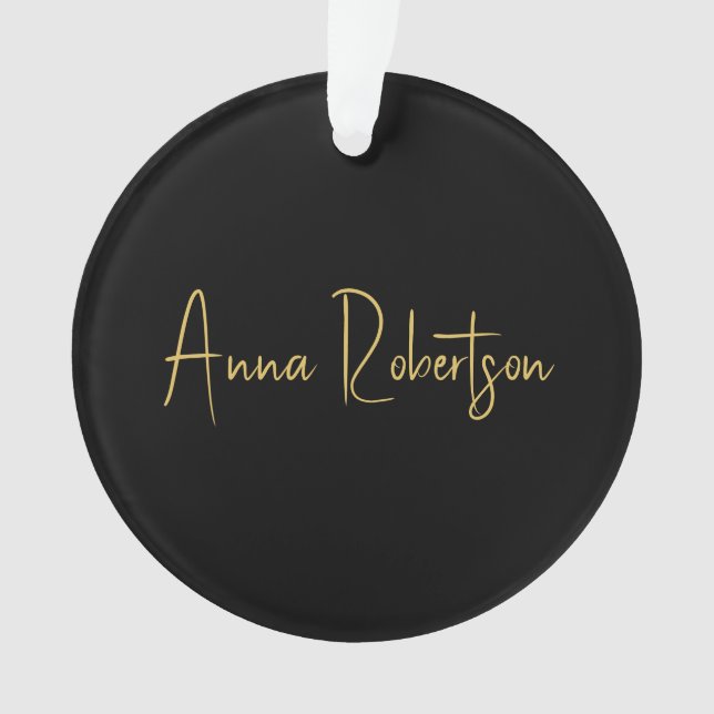 Schwarze Goldfarben Berufliche Trendkalligrafie Ornament (Vorderseite)