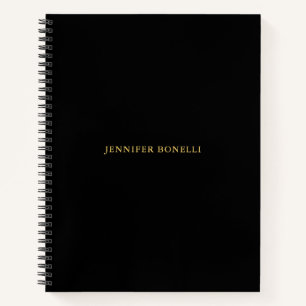 Schwarze Goldfarben Professionell Trendy Modern Sc Notizbuch
