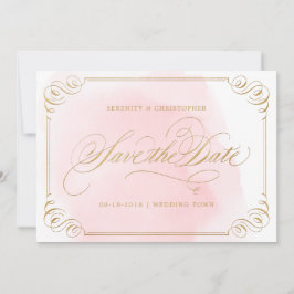 Schwarze goldfarbene Kalligraphie Save the Date