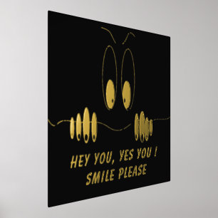 Schwarze Goldfolie Druck Poster Fangender Text und