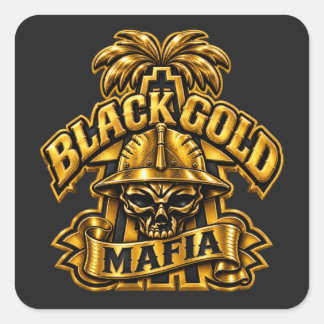 SCHWARZE GOLDMAFIA QUADRATISCHER AUFKLEBER