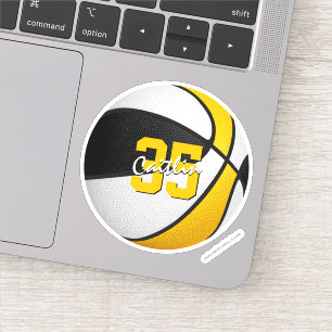 Schwarze Goldmannschaft farbenfrohe Basketball Aufkleber