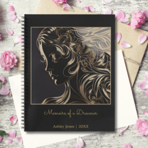 Schwarze Goldmedaille Kunstgewerbe für Damen und H Notizbuch