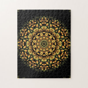 Schwarze Goldmit BlumenMandala