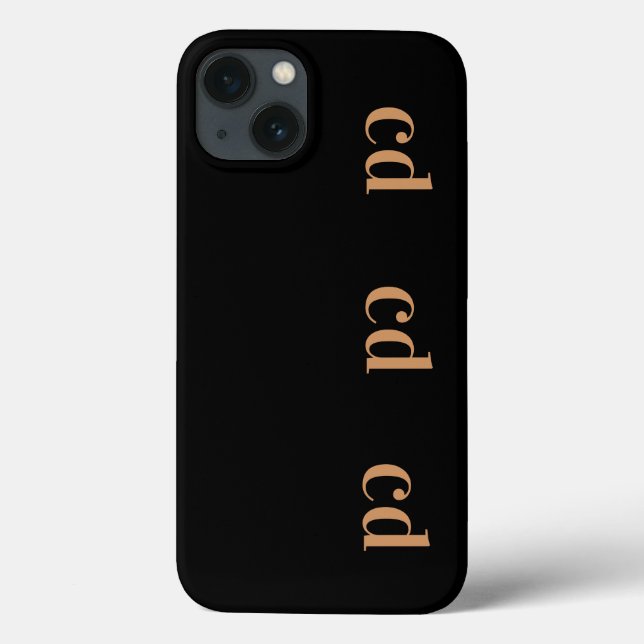 Schwarze Goldmonogramm-Initialen Case-Mate iPhone Hülle (Rückseite)