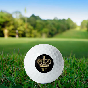 Schwarze Goldmonogramm-Initialen Golfball