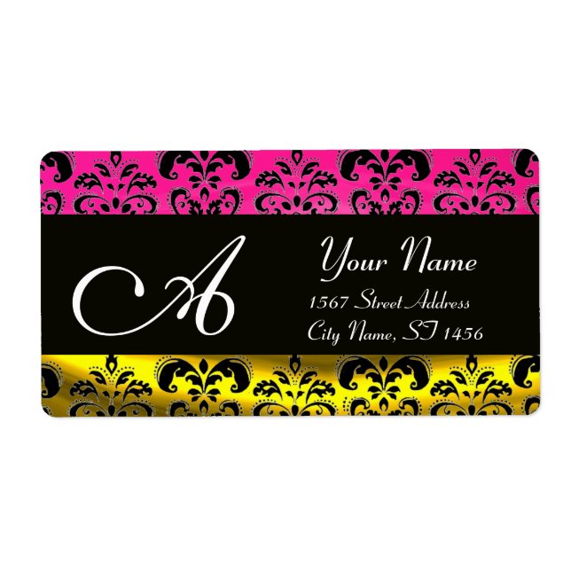 SCHWARZE GOLDSPANNE, PINK FUCHSIA AMETHYST MONOGRA (Vorne)