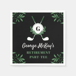 Schwarze Golf-Rentnerparty mit Grünzeug-Thema Serviette