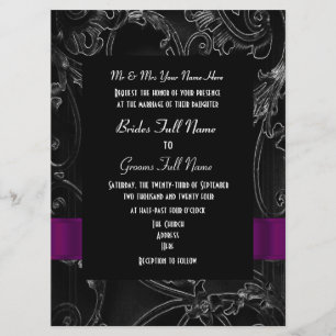 Schwarze Gothfantasy Fantasy formale Hochzeit Einladung