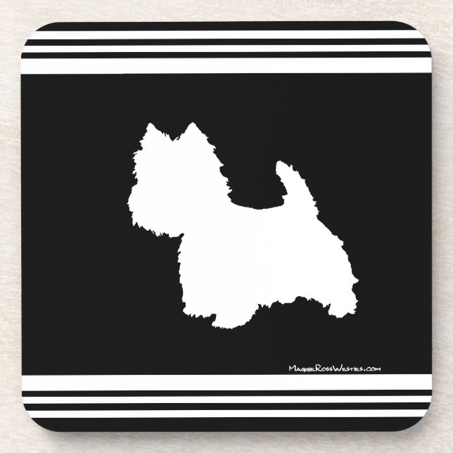 Schwarze Grafik Getränkeuntersetzer (Vorderseite)